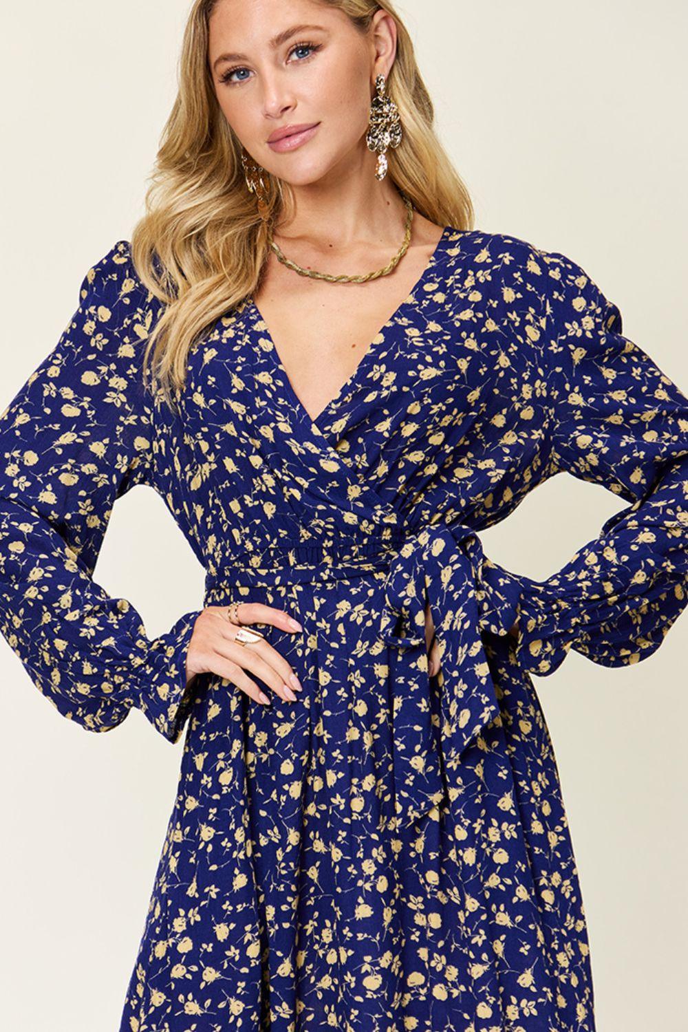 Tie Back Flounce Sleeve Dress Dresses